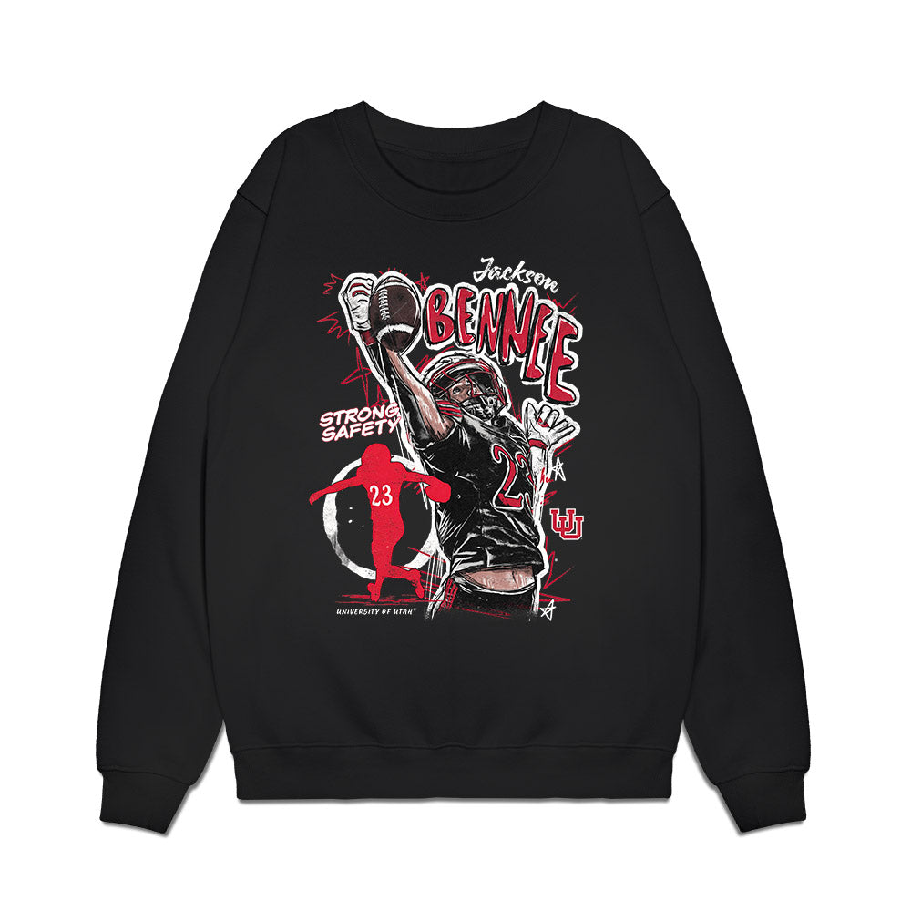 Utah - NCAA Football : Jackson Bennee - Collage Premium Crewneck Sweatshirt-0