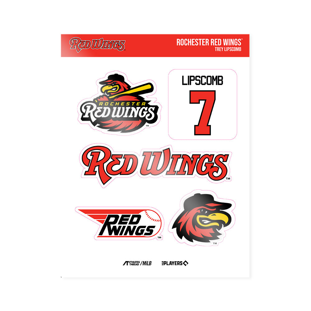 Rochester Red Wings - MILB Baseball : Trey Lipscomb - Sticker Sheet-0