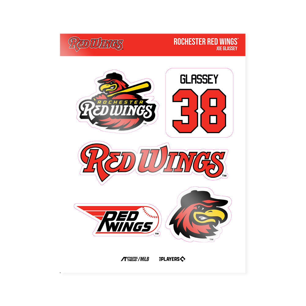 Rochester Red Wings - MILB Baseball : Joe Glassey - Sticker Sheet-0