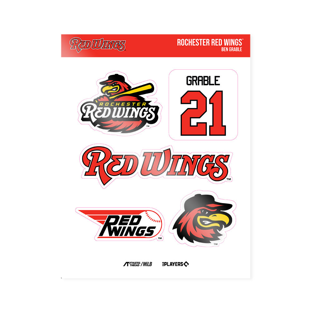 Rochester Red Wings - MILB Baseball : Ben Grable - Sticker Sheet-0