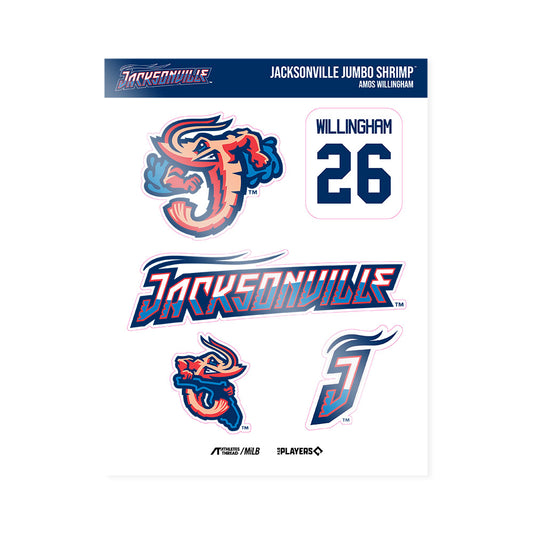 Jax Jumbo Shrimp - MILB Baseball : Amos Willingham - Sticker Sheet-0