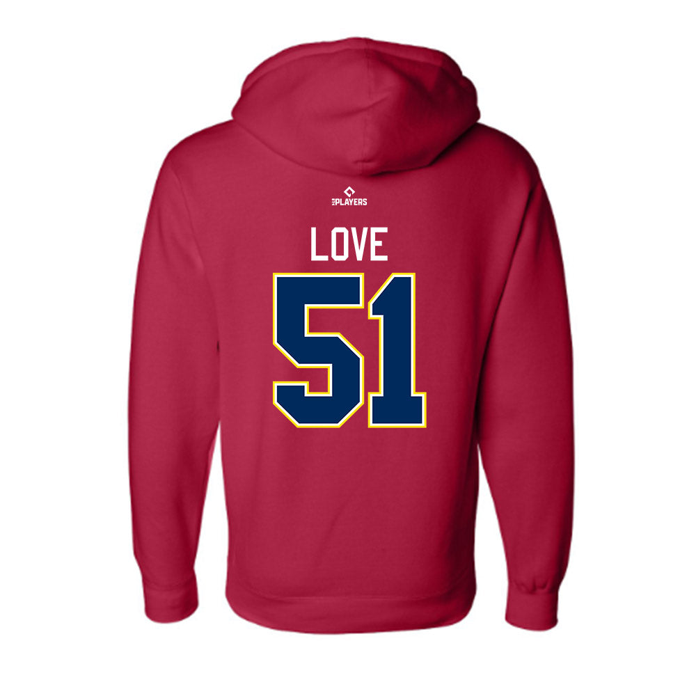 Memphis RedBirds - MILB Baseball : Austin Love - Hooded Pullover Sweatshirt-1