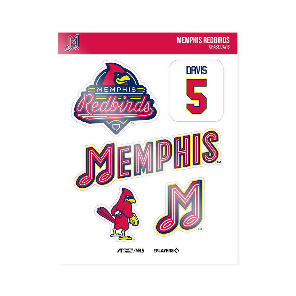 Memphis RedBirds - MILB Baseball : Chase Davis - Sticker Sheet-0