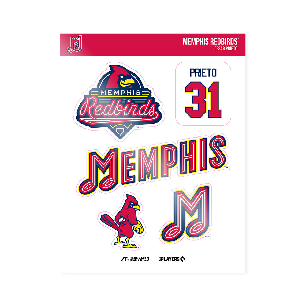 Memphis RedBirds - MILB Baseball : Cesar Prieto - Sticker Sheet-0