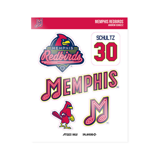 Memphis RedBirds - MILB Baseball : Andrew Schultz - Sticker Sheet-0