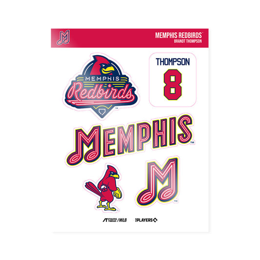 Memphis RedBirds - MILB Baseball : Brandt Thompson - Sticker Sheet-0