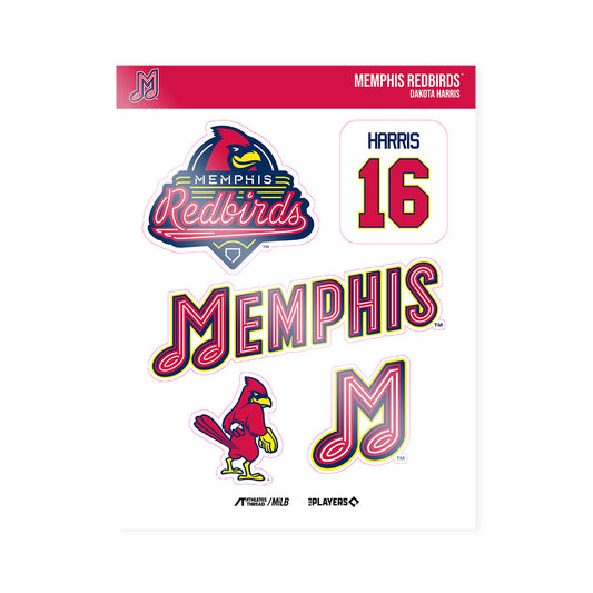 Memphis RedBirds - MILB Baseball : Dakota Harris - Sticker Sheet-0