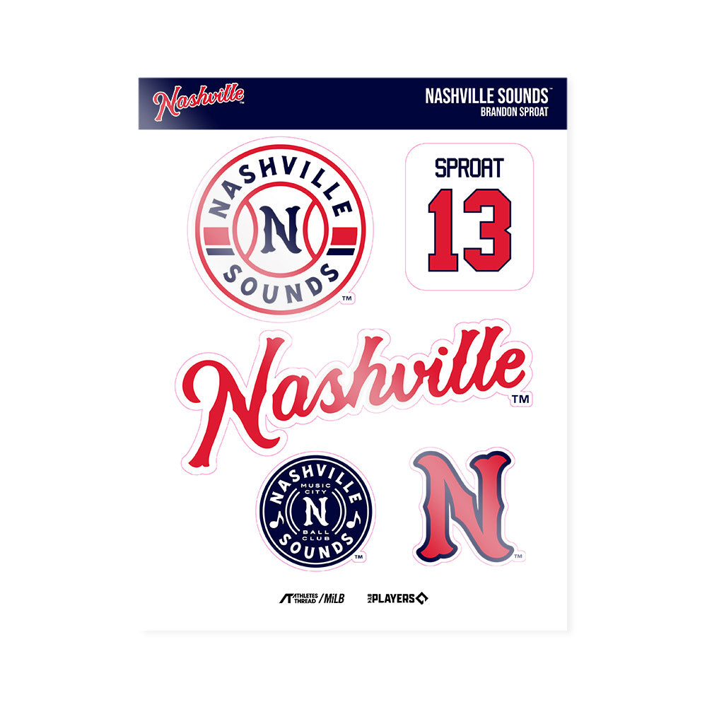 Nashville Sounds - MILB Baseball : Brandon Sproat - Sticker Sheet-0