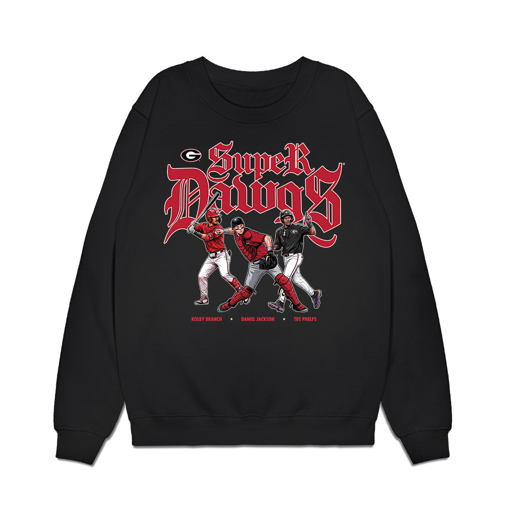 Georgia - NCAA Baseball : Super Dawgs Team Collage Premium Crewneck Sweatshirt-0