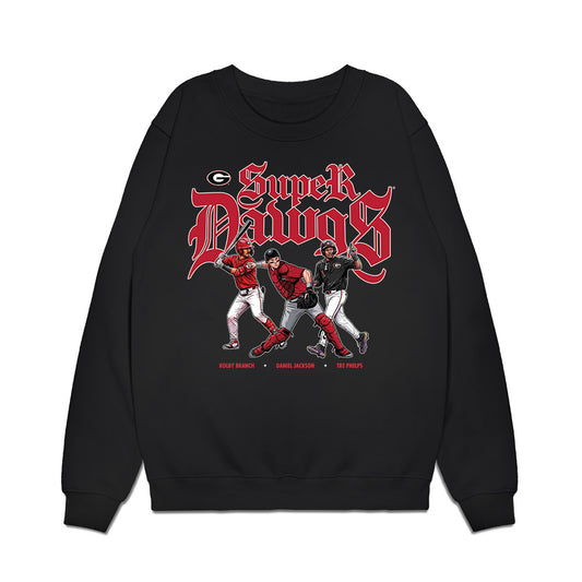 Georgia - NCAA Baseball : Super Dawgs Team Collage Premium Crewneck Sweatshirt-0