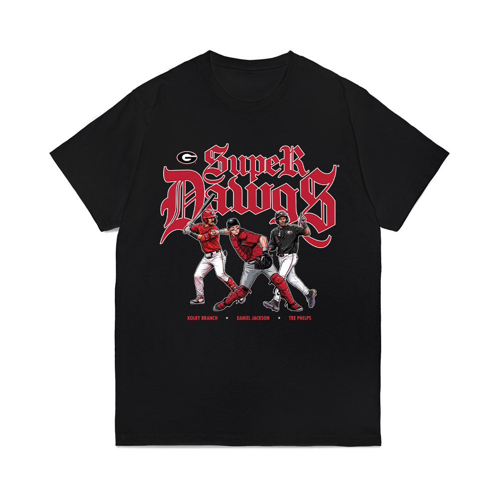 Georgia - NCAA Baseball : Super Dawgs Team Collage Comfort Colors T-Shirt-0