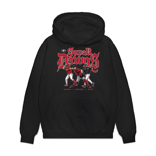 Georgia - NCAA Baseball : Super Dawgs Team Collage Premium Hooded Sweatshirt-0