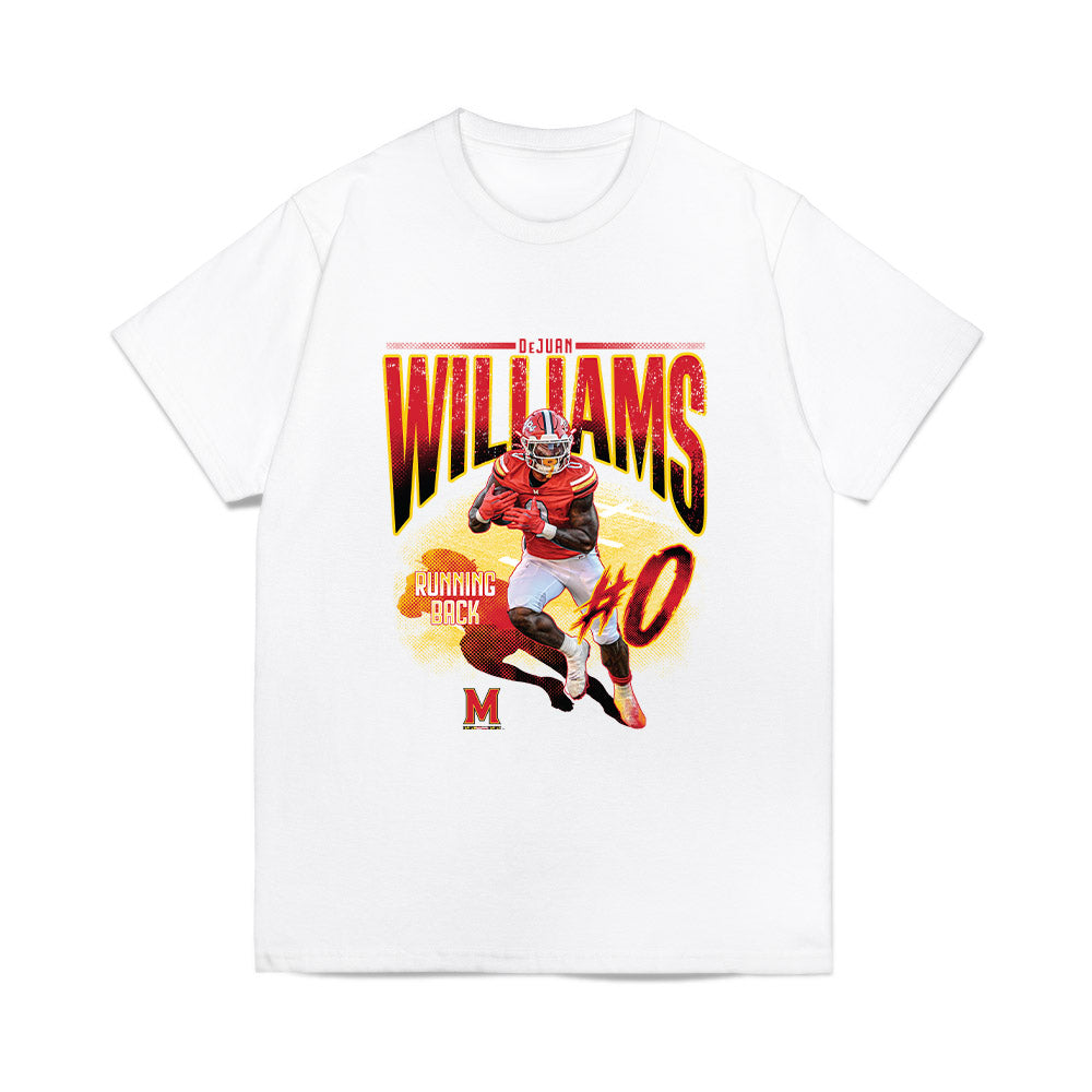 Maryland - NCAA Football : DeJuan Williams - Graphic Comfort Colors T-Shirt-0