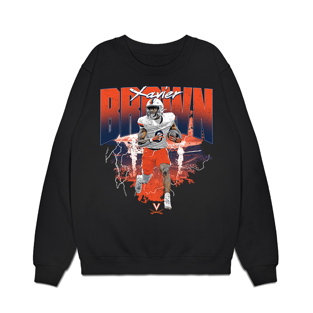 Virginia - NCAA Football : Xavier Brown - Collage Premium Crewneck Sweatshirt-0