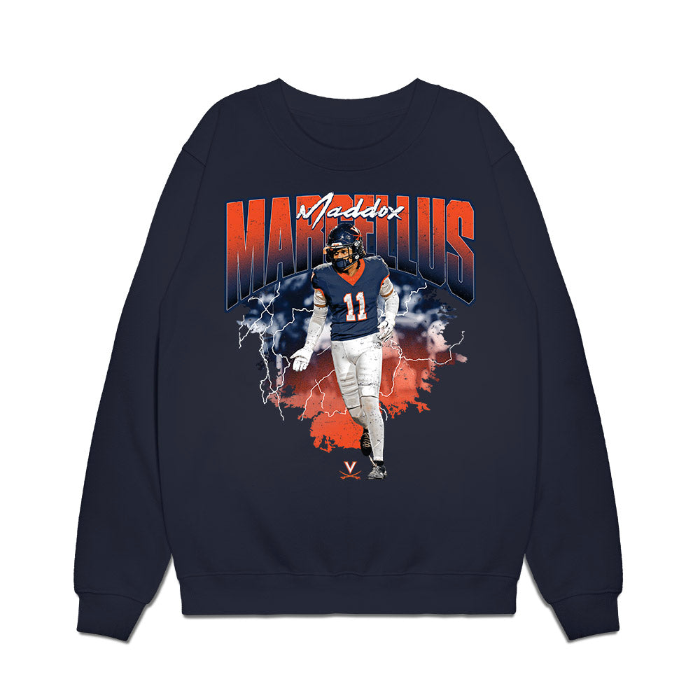 Virginia - NCAA Football : Maddox Marcellus - Collage Premium Crewneck Sweatshirt-0