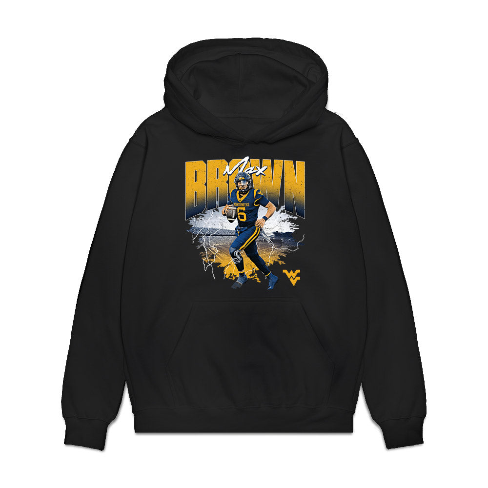 West Virginia - NCAA Football : Max Brown - Collage Premium Hooded Sweatshirt-0