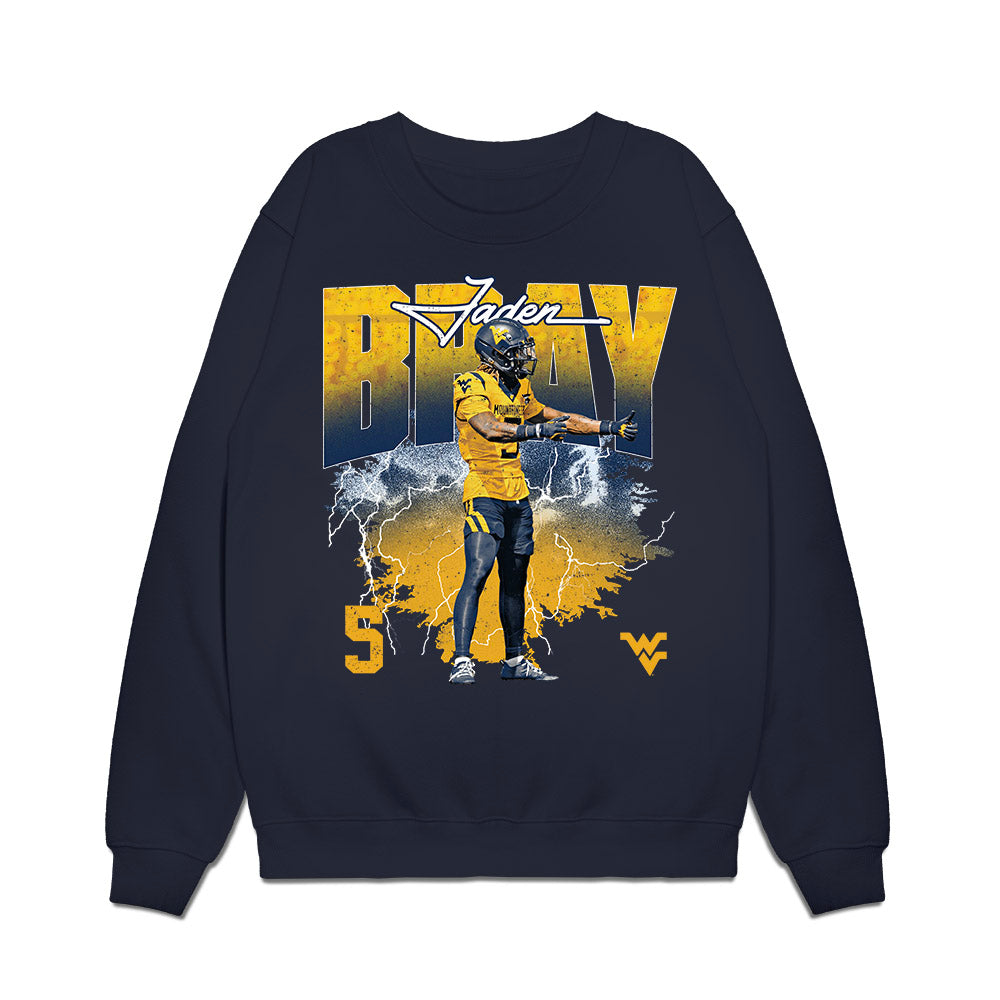 West Virginia - NCAA Football : Jaden Bray - Collage Premium Crewneck Sweatshirt-0