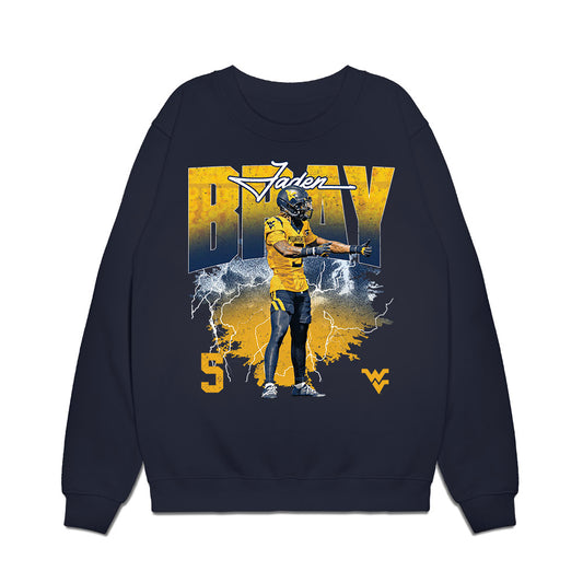 West Virginia - NCAA Football : Jaden Bray - Collage Premium Crewneck Sweatshirt-0