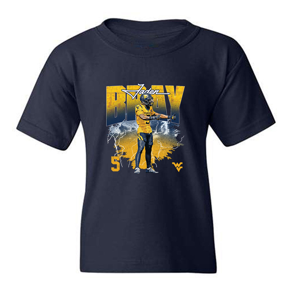 West Virginia - NCAA Football : Jaden Bray - Collage Youth T-Shirt-0