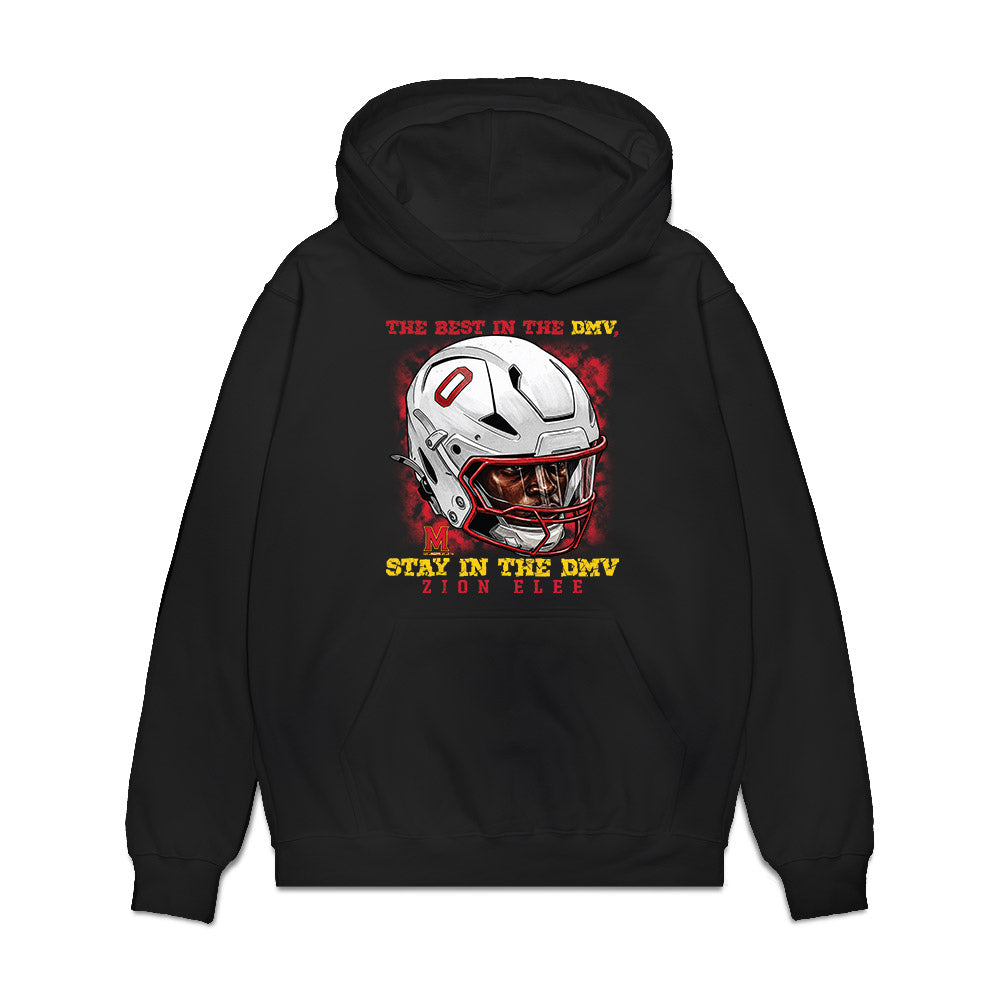 Maryland - NCAA Football : Zion Elee - Game Face Premium Hooded Sweatshirt-0