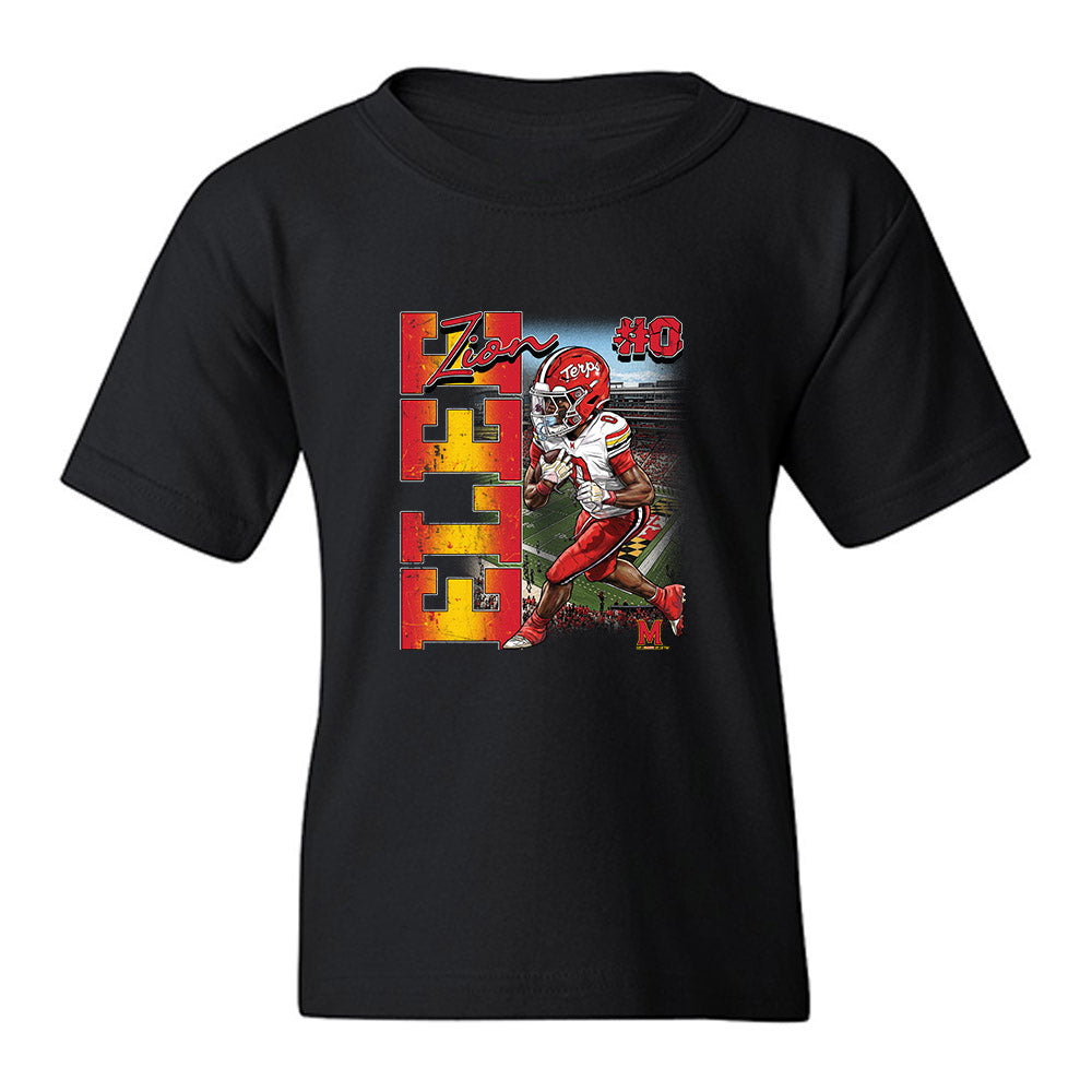 Maryland - NCAA Football : Zion Elee - Bobble Head Youth T-Shirt-0