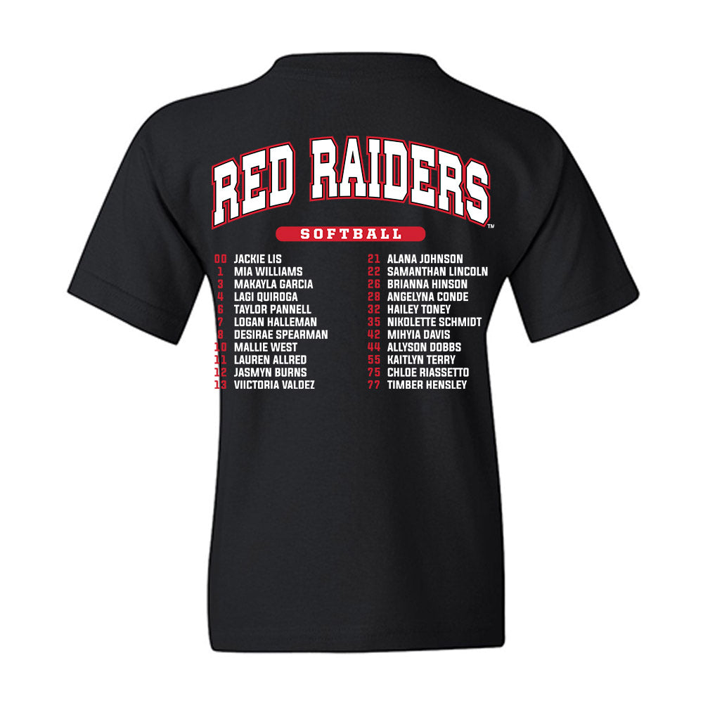 Texas Tech - NCAA Softball : Roster List Youth T-Shirt-1