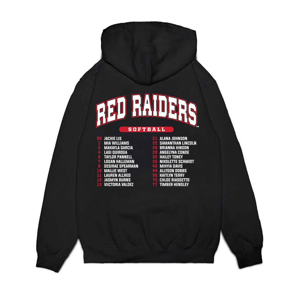 Texas Tech - NCAA Softball : Roster List Premium Hooded Sweatshirt-1