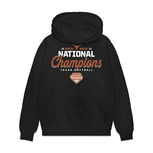 Texas - NCAA Softball : Victoria Hunter - National Champions 2026 Premium Hooded Sweatshirt-0