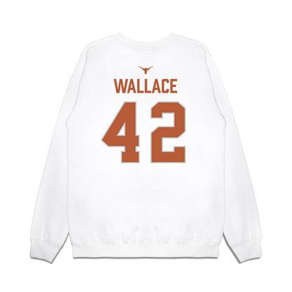 Texas - NCAA Softball : Anne Wallace - National Champions 2026 Hook' Em Premium Crewneck Sweatshirt-1