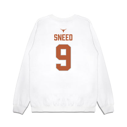 Texas - NCAA Softball : Alisa Sneed - National Champions 2026 Hook' Em Premium Crewneck Sweatshirt-1