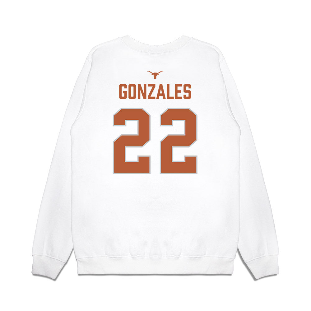 Texas - NCAA Softball : Brenlee Gonzales - National Champions 2026 Hook' Em Premium Crewneck Sweatshirt-1