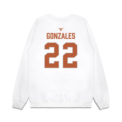Texas - NCAA Softball : Brenlee Gonzales - National Champions 2026 Hook' Em Premium Crewneck Sweatshirt-1
