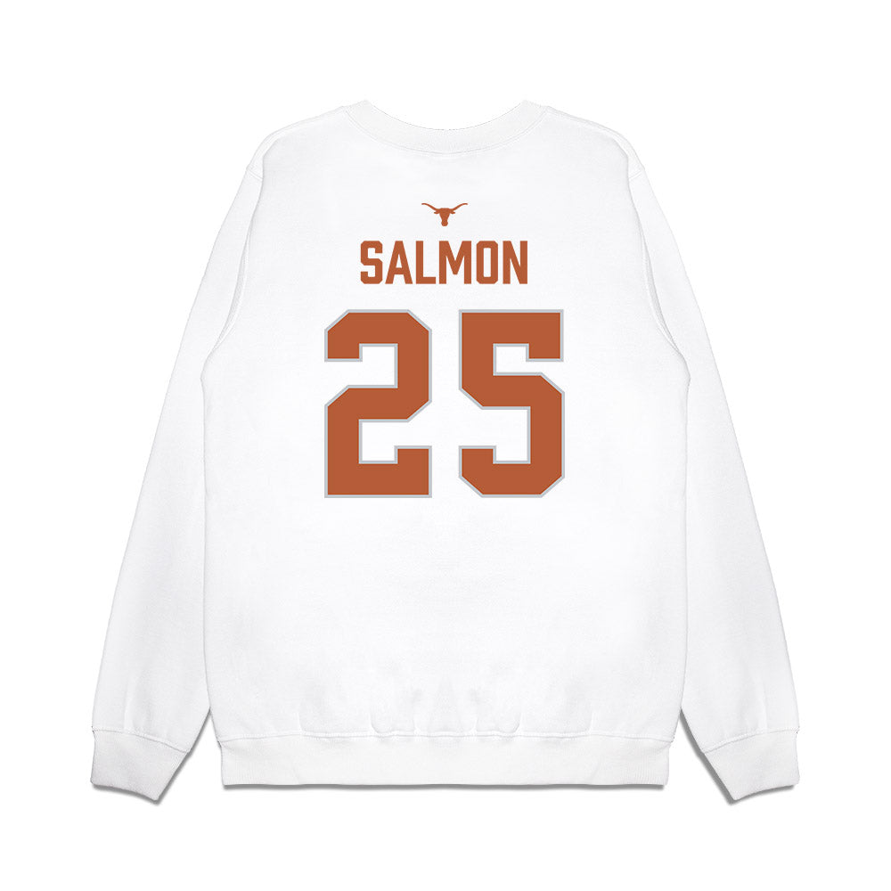 Texas - NCAA Softball : Cambria Salmon - National Champions 2026 Hook' Em Premium Crewneck Sweatshirt-1