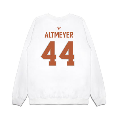 Texas - NCAA Softball : Kaiah Altmeyer - National Champions 2026 Hook' Em Premium Crewneck Sweatshirt-1