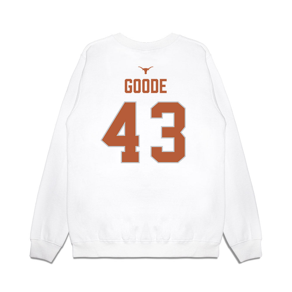 Texas - NCAA Softball : Leighann Goode - National Champions 2026 Hook' Em Premium Crewneck Sweatshirt-1