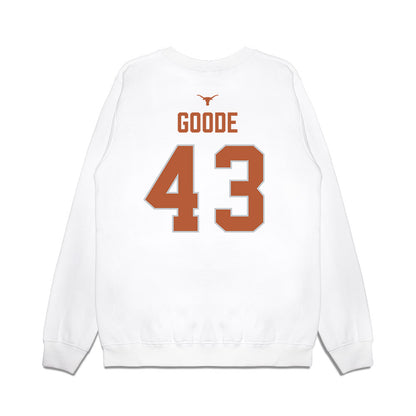 Texas - NCAA Softball : Leighann Goode - National Champions 2026 Hook' Em Premium Crewneck Sweatshirt-1