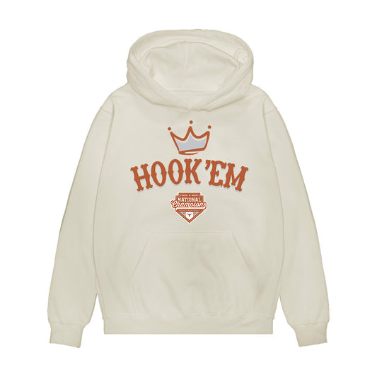Texas - NCAA Softball : Samantha Lincoln - National Champions 2026 Hook' Em Premium Hooded Sweatshirt-0