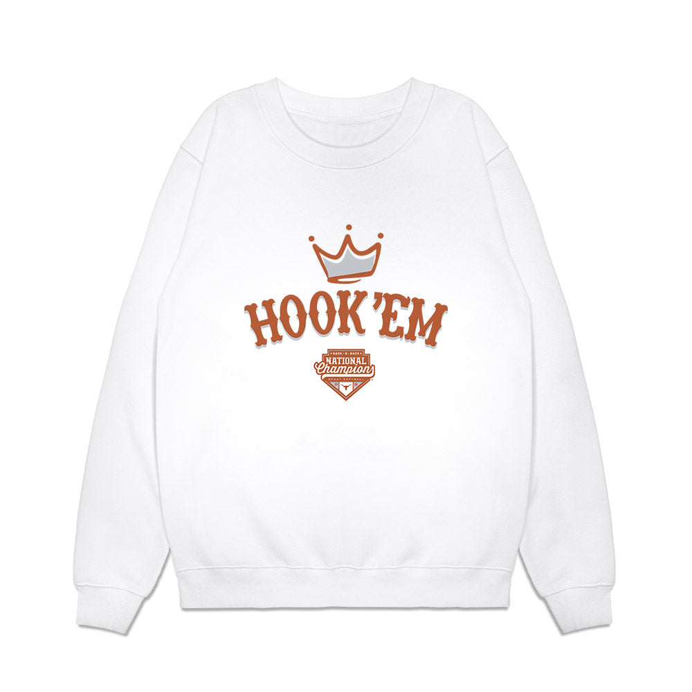 Texas - NCAA Softball : Kaiah Altmeyer - National Champions 2026 Hook' Em Premium Crewneck Sweatshirt-0