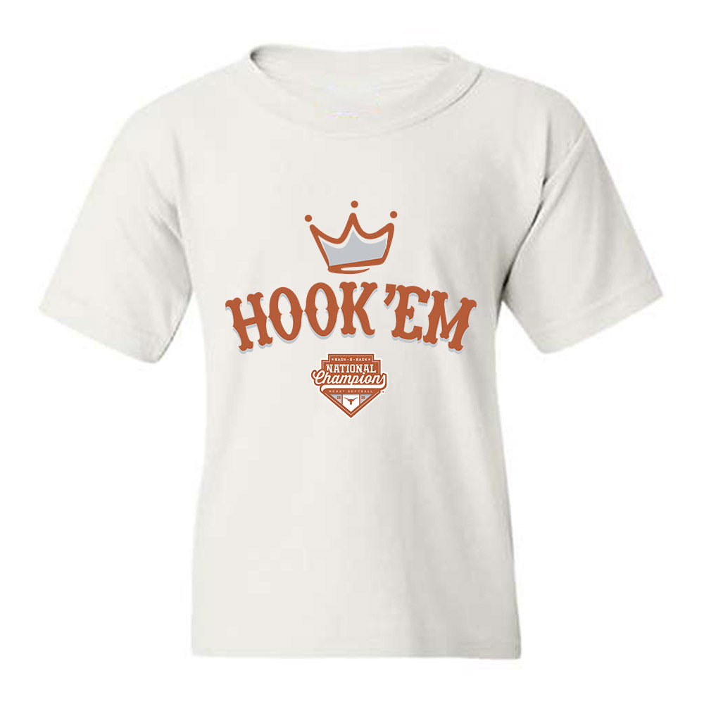 Texas - NCAA Softball : Drea Wilson - National Champions 2026 Hook' Em Youth T-Shirt-0