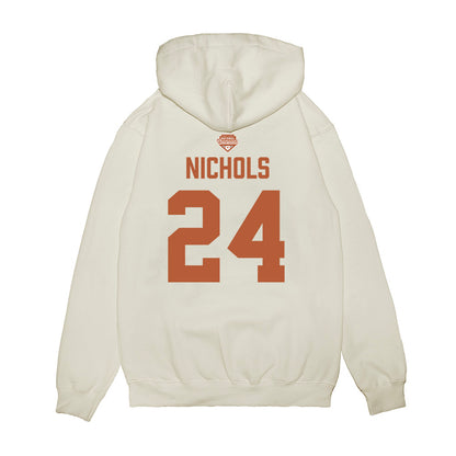 Texas - NCAA Softball : Jaycie Nichols - National Champions 2026 Texas State Outline Premium Hooded Sweatshirt-1