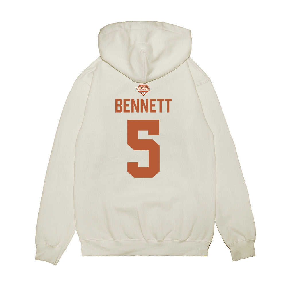 Texas - NCAA Softball : Kaydee Bennett - National Champions 2026 Texas State Outline Premium Hooded Sweatshirt-1