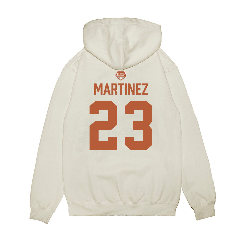 Texas - NCAA Softball : Viviana Martinez - National Champions 2026 Texas State Outline Premium Hooded Sweatshirt-1