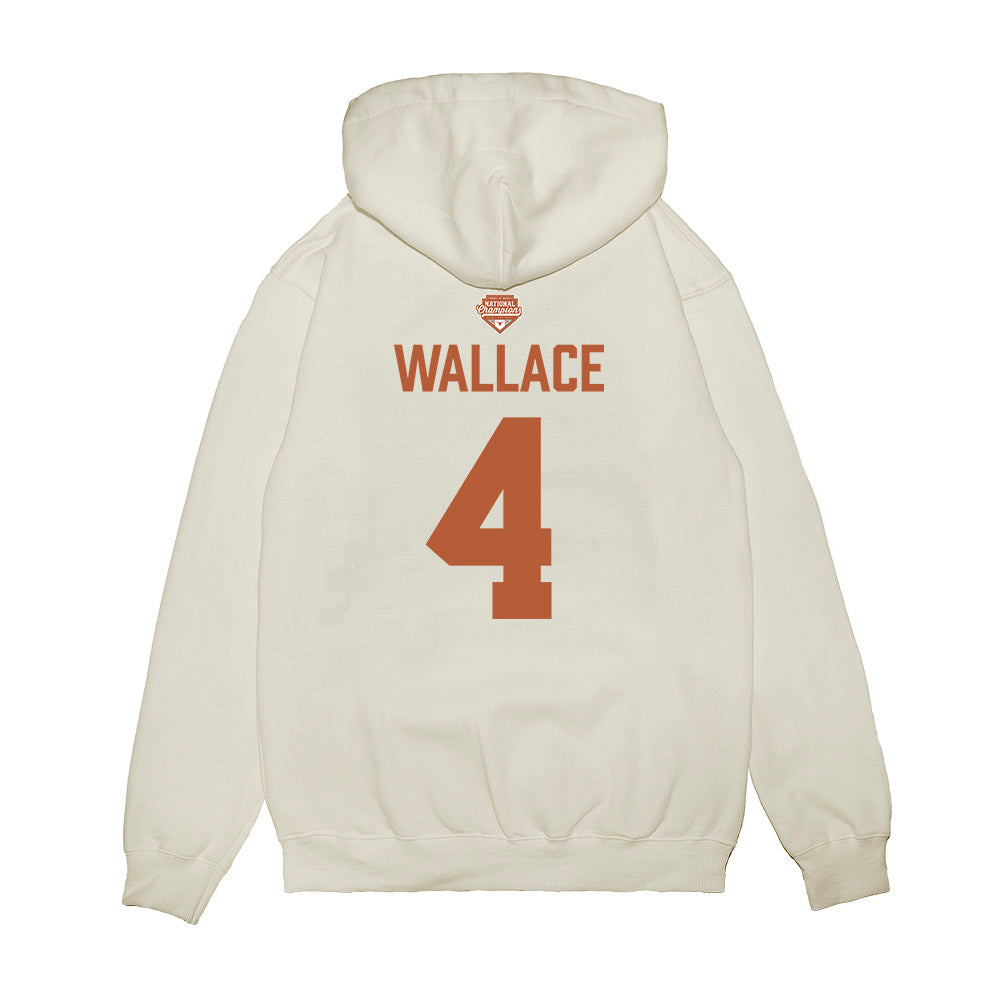Texas - NCAA Softball : Adayah Wallace - National Champions 2026 Texas State Outline Premium Hooded Sweatshirt-1