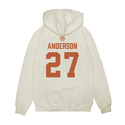 Texas - NCAA Softball : Taylor Anderson - National Champions 2026 Texas State Outline Premium Hooded Sweatshirt-1