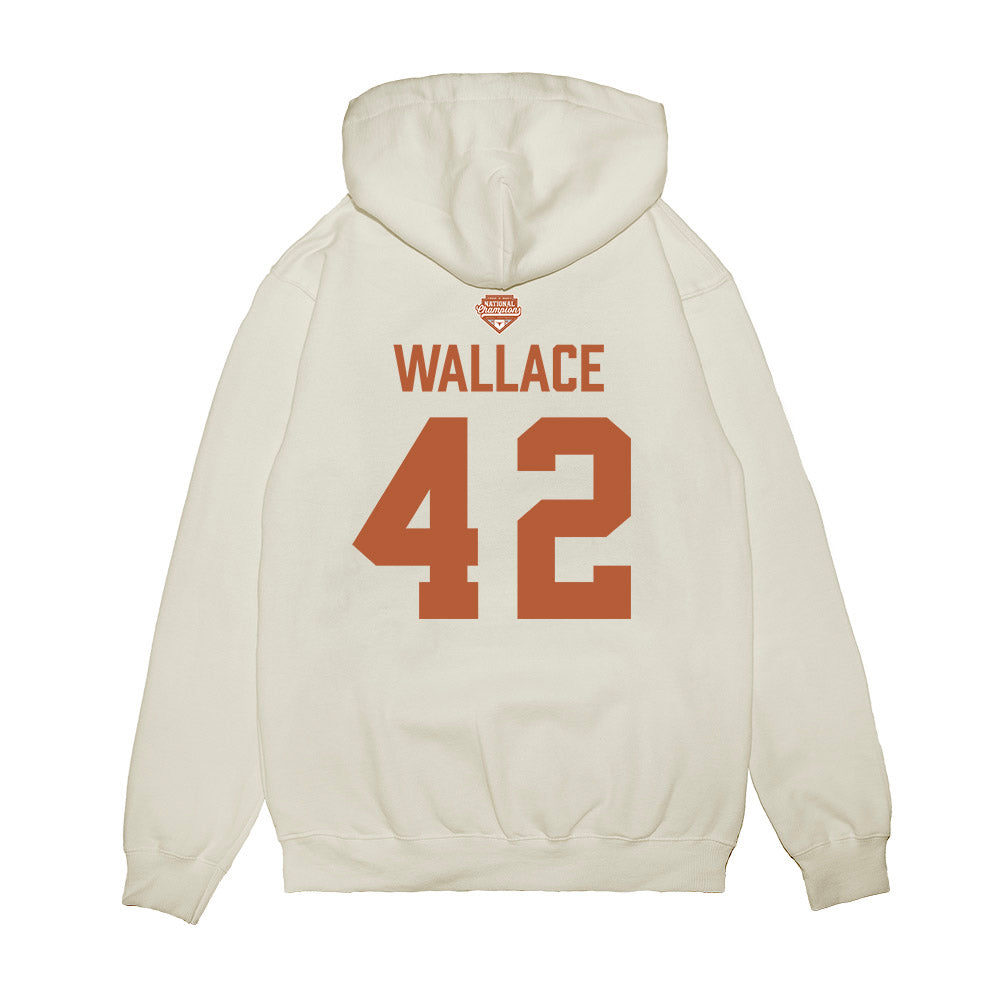Texas - NCAA Softball : Anne Wallace - National Champions 2026 Texas State Outline Premium Hooded Sweatshirt-1