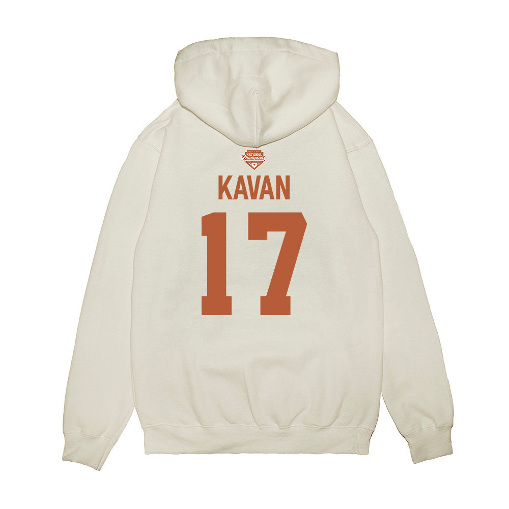 Texas - NCAA Softball : Teagan Kavan - National Champions 2026 Texas State Outline Premium Hooded Sweatshirt-1