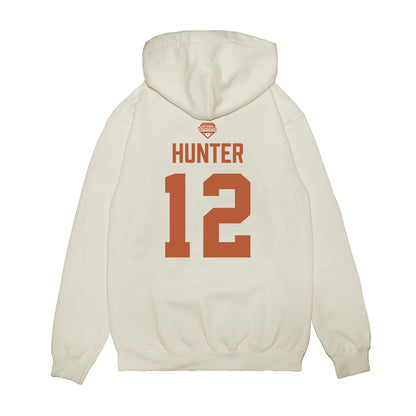 Texas - NCAA Softball : Victoria Hunter - National Champions 2026 Texas State Outline Premium Hooded Sweatshirt-1