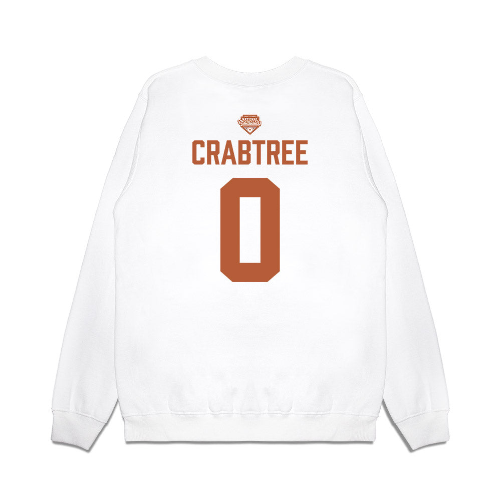 Texas - NCAA Softball : Caigan Crabtree - National Champions 2026 Texas State Outline Premium Crewneck Sweatshirt-1