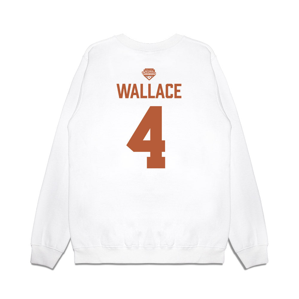 Texas - NCAA Softball : Adayah Wallace - National Champions 2026 Texas State Outline Premium Crewneck Sweatshirt-1