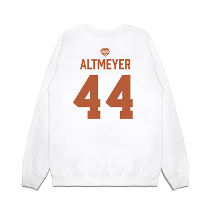 Texas - NCAA Softball : Kaiah Altmeyer - National Champions 2026 Texas State Outline Premium Crewneck Sweatshirt-1